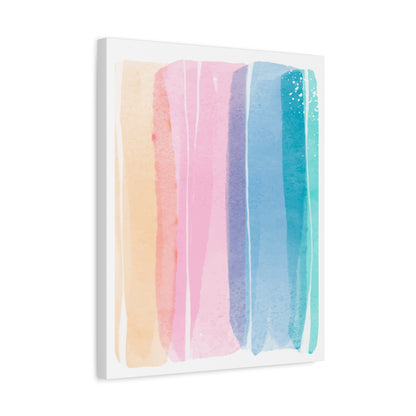 Soft Watercolor Color Set 1.3- Matte Canvas Decor with Minimalist Leaf Design