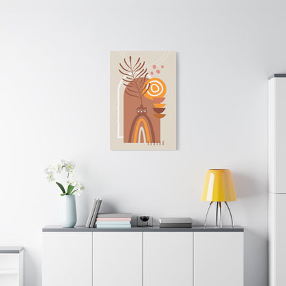 Wander Vase Art Set 1.2 - Matte Canvas Decor with Minimalist Leaf Design