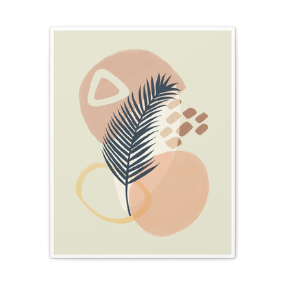 Pink Minimal  Flower Art Set 1.2 - Matte Canvas Decor with Minimalist Leaf Design