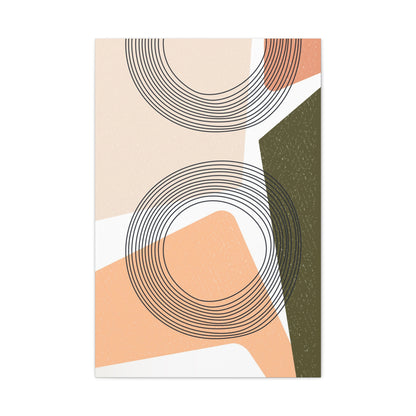 Minimal Pink Line Art Set 1.2 - Matte Canvas Decor with Minimalist Leaf Design