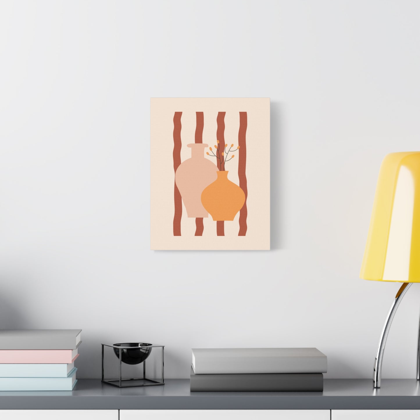 Petal Village Art 1.1 - Matte Canvas Decor with Minimalist Leaf Design