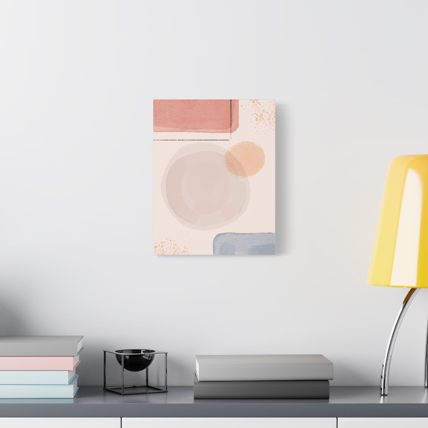 Pink Water Minimal Art Set 1.1 - Matte Canvas Decor with Minimalist Leaf Design