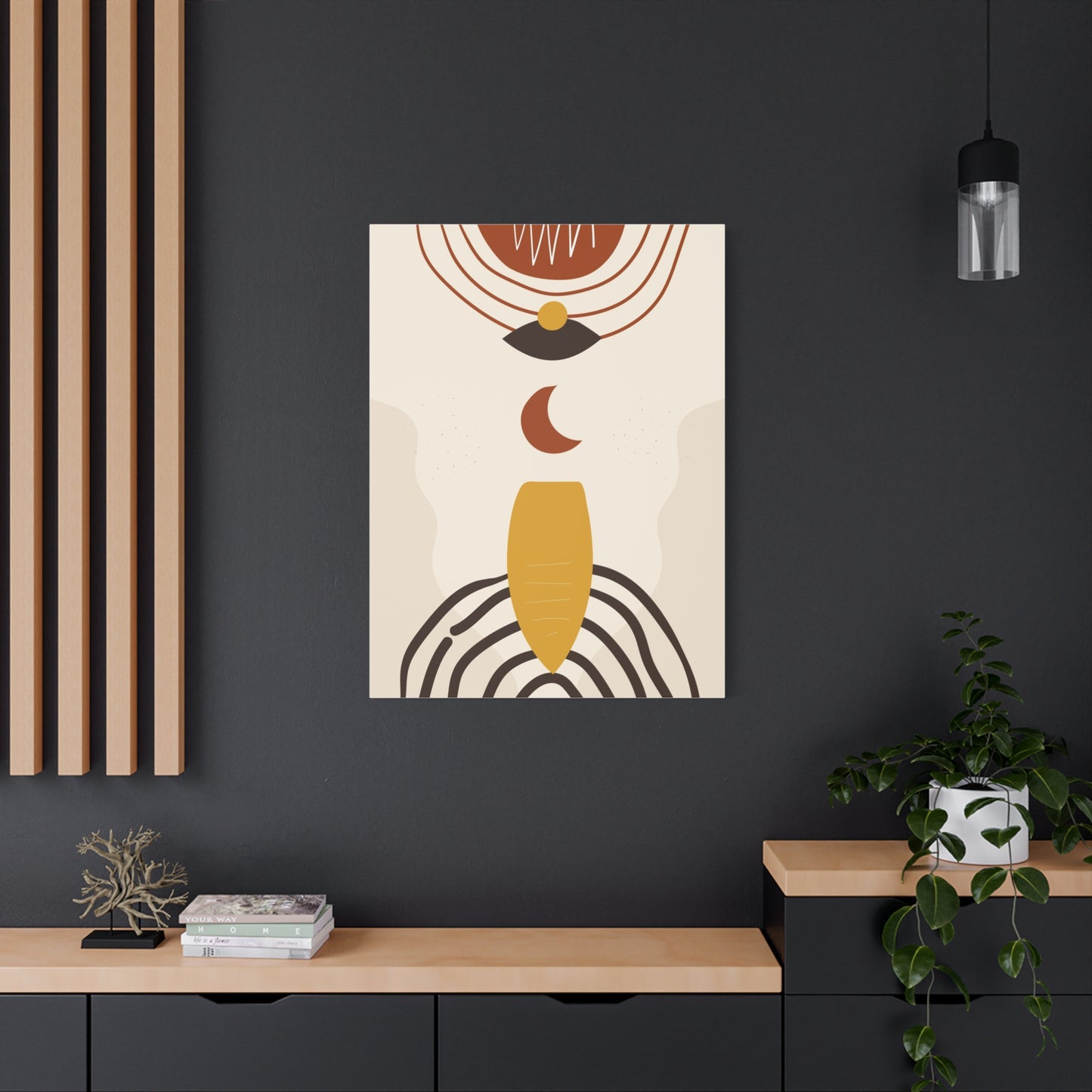 Nocturne Petal Art Set 1.3 - Matte Canvas Decor with Minimalist Leaf Design