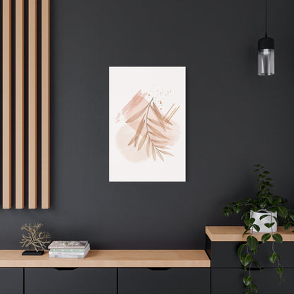 Abstract Earthy Florals Art Set 1.1 - Matte Canvas Decor with Minimalist Leaf Design