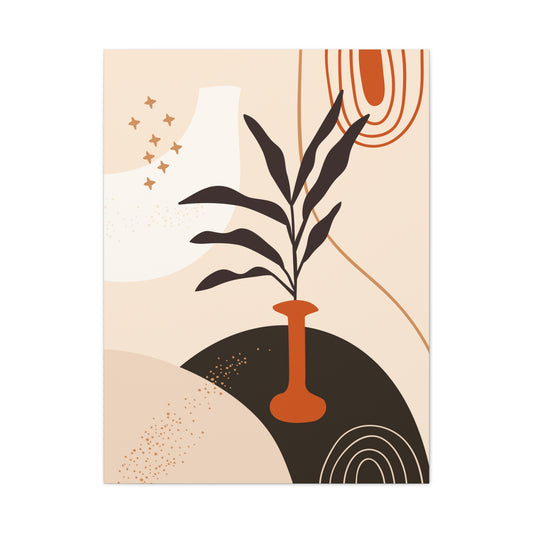 Boheme Luna  Art Set 1.1 - Matte Canvas Decor with Minimalist Leaf Design
