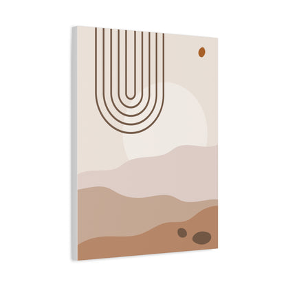 Brown View Wall Art Set 1.1 - Matte Canvas Decor with Minimalist Leaf Design