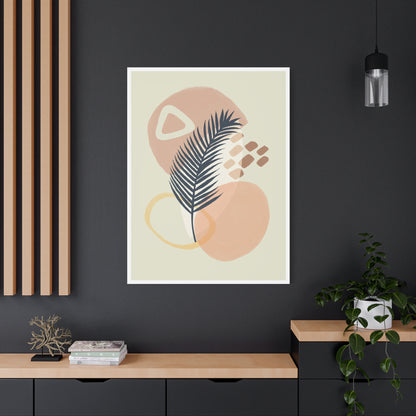 Pink Minimal  Flower Art Set 1.2 - Matte Canvas Decor with Minimalist Leaf Design