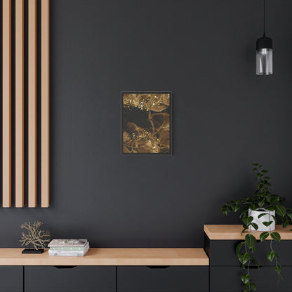Gold Dust Art Set 1.3 - Matte Canvas Decor with Minimalist Leaf Design