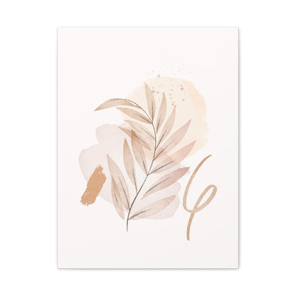 Abstract Earthy Florals Art Set 1.3- Matte Canvas Decor with Minimalist Leaf Design