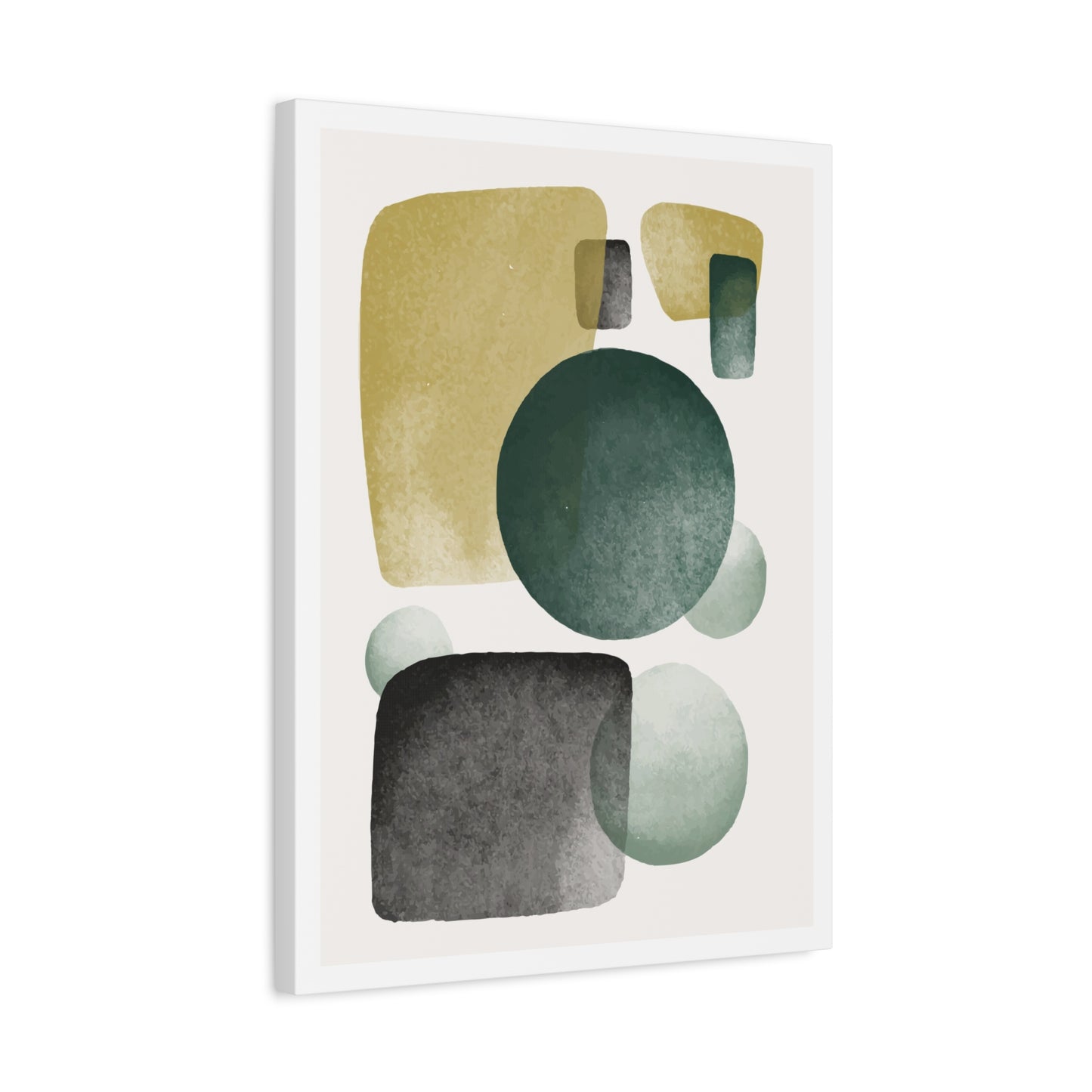 Army Green Art Set 1.1 - Matte Canvas Decor with Minimalist Leaf Design