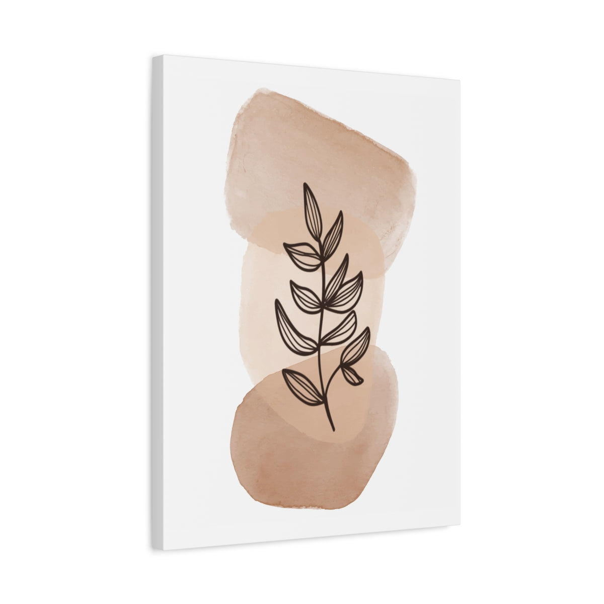 Brown Botanical Wall Art Set 1.1 - Matte Canvas Decor with Minimalist Leaf Design