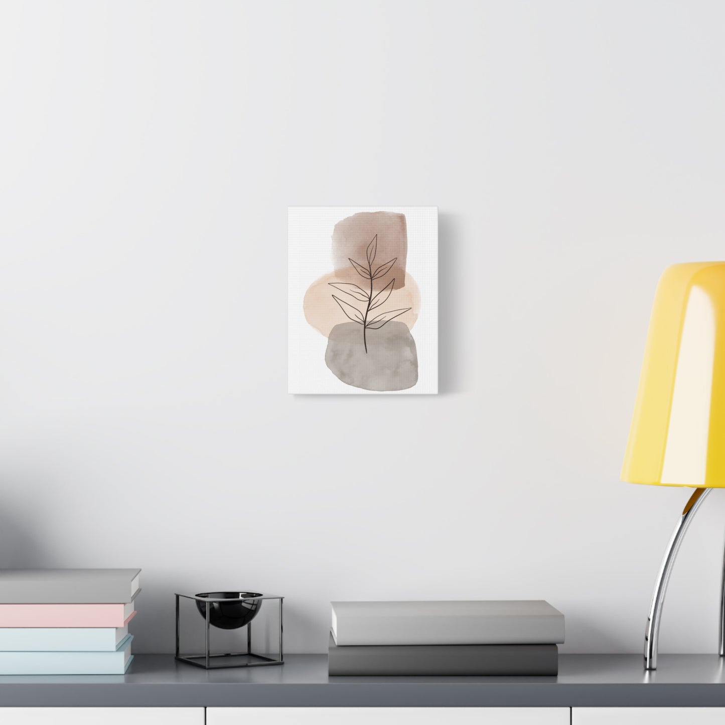 Brown Modern Botanical Wall Art Set 1.3 - Matte Canvas Decor with Minimalist Leaf Design