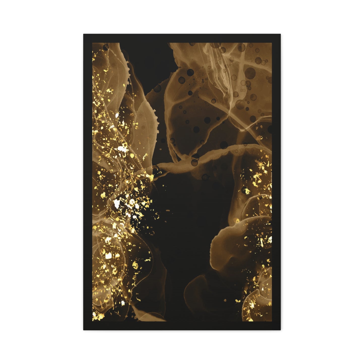 Gold Dust Art Set 1.1 - Matte Canvas Decor with Minimalist Leaf Design