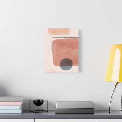 Pink Water Minimal Art Set 1.2 - Matte Canvas Decor with Minimalist Leaf Design
