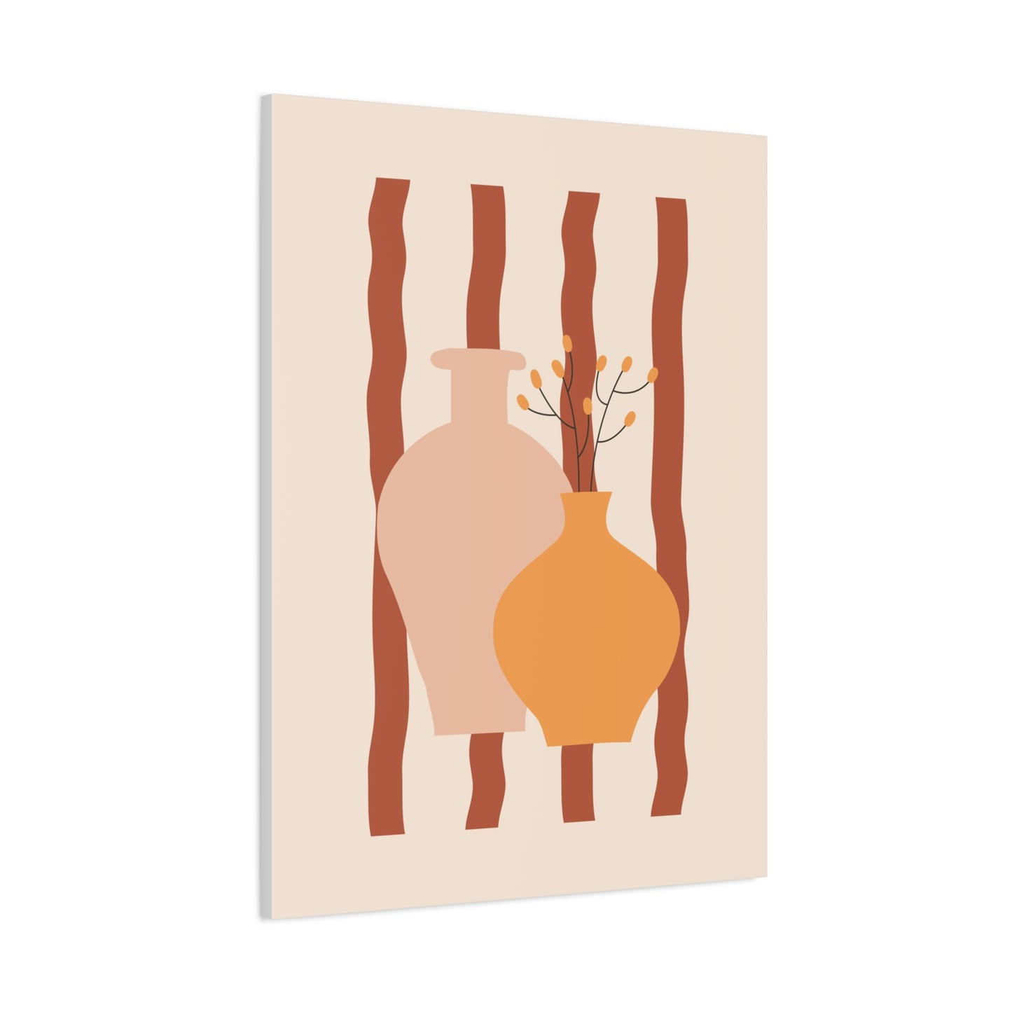 Petal Village Art 1.1 - Matte Canvas Decor with Minimalist Leaf Design