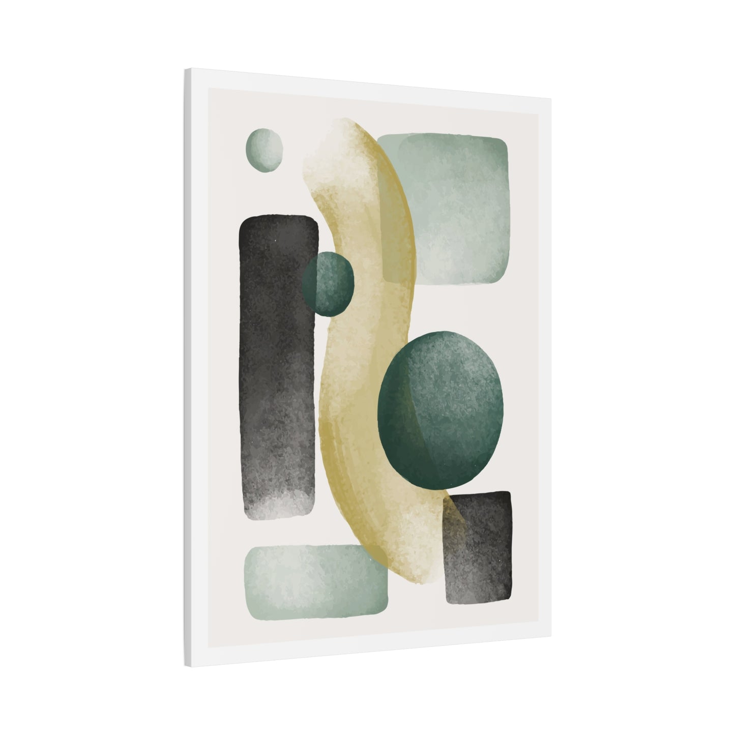 Army Green Art Set 1.2 - Matte Canvas Decor with Minimalist Leaf Design