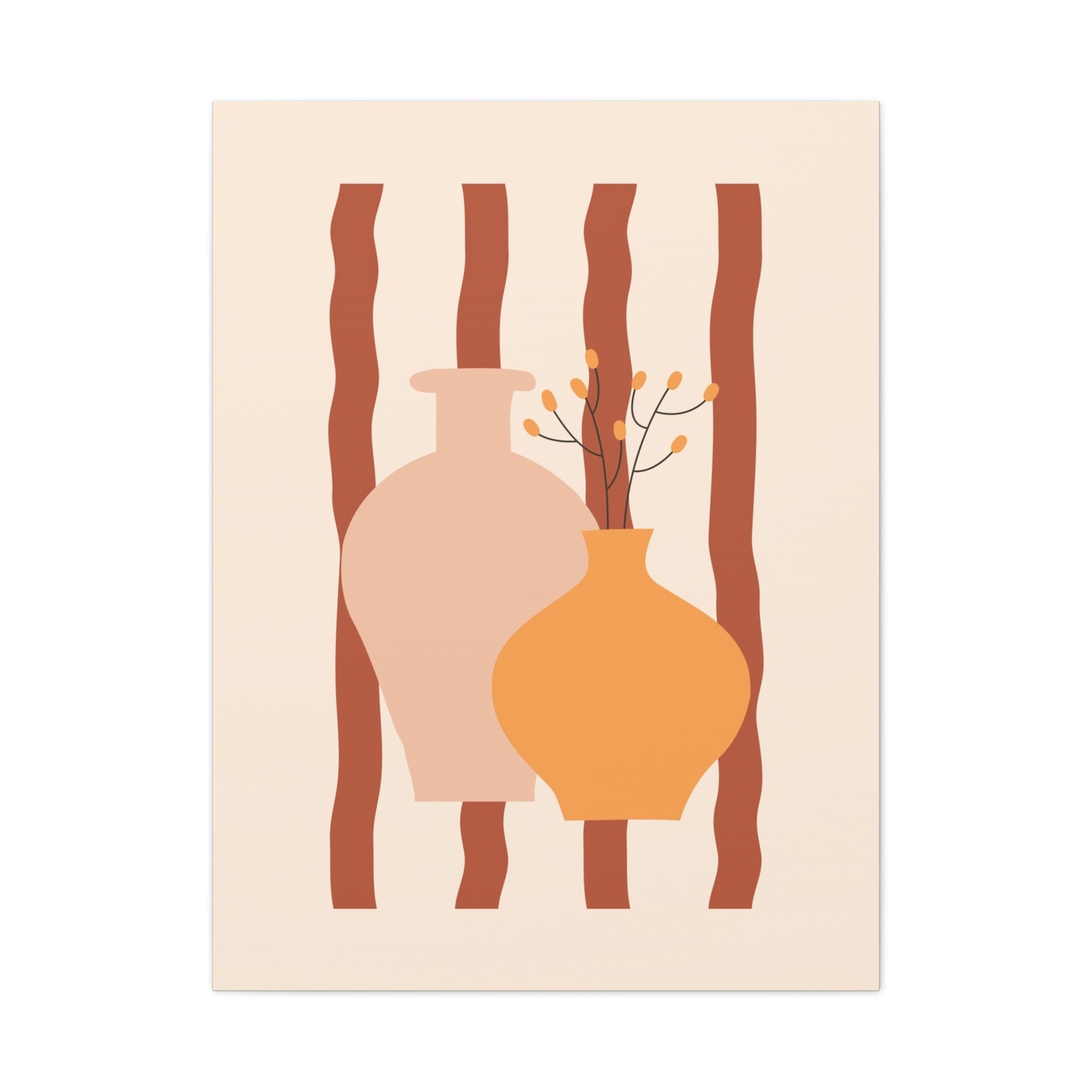 Petal Village Art 1.1 - Matte Canvas Decor with Minimalist Leaf Design