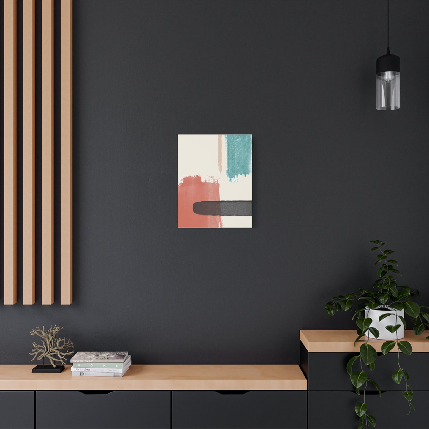 Soft Dune Palette Art 1.1 - Matte Canvas Decor with Minimalist Leaf Design
