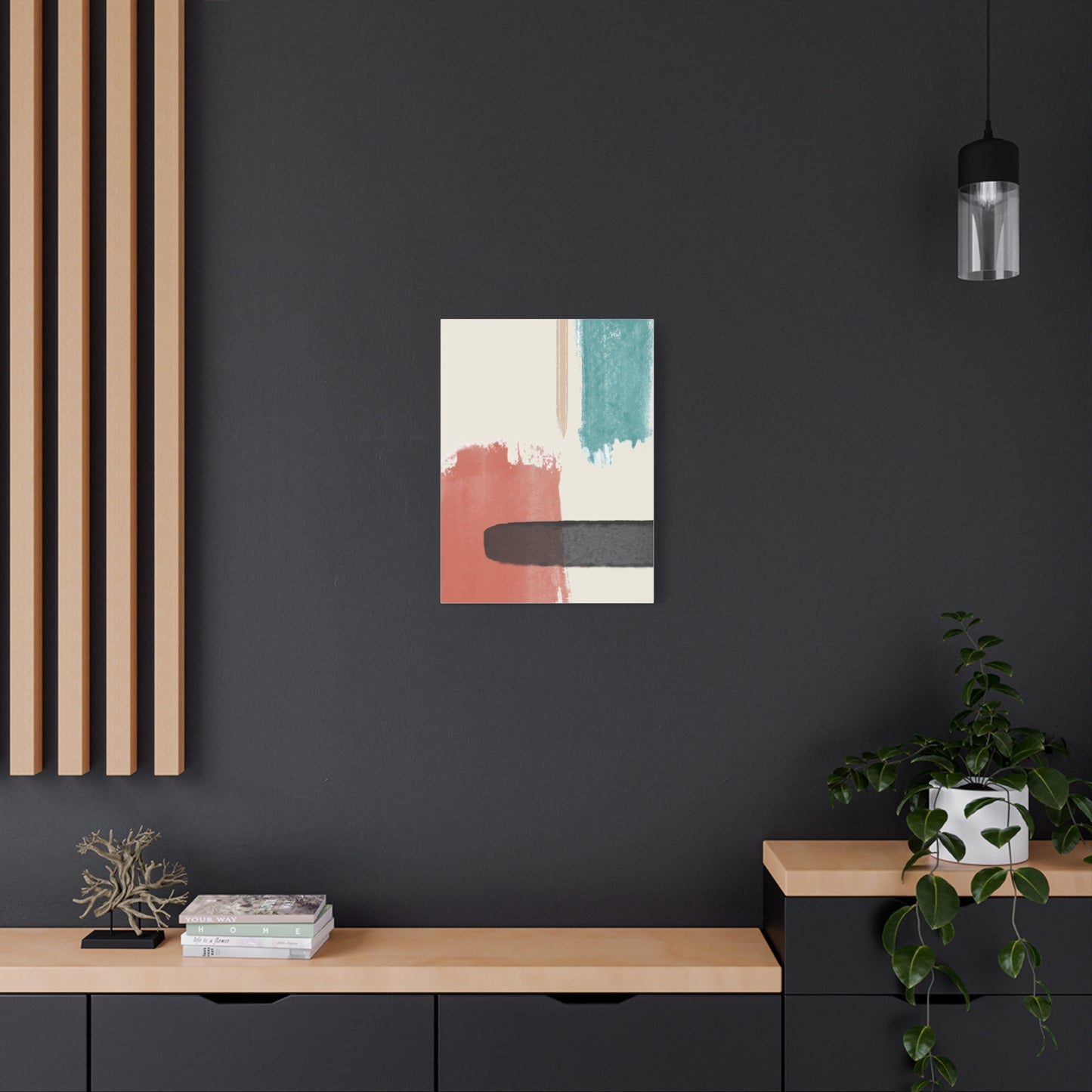 Soft Dune Palette Art 1.1 - Matte Canvas Decor with Minimalist Leaf Design