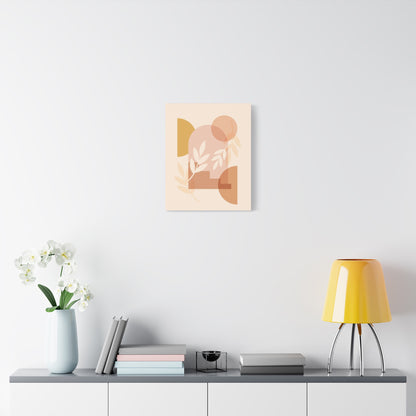 Abstract Terracotta Botanical Art Set 1.1 - Matte Canvas Decor with Minimalist Leaf Design