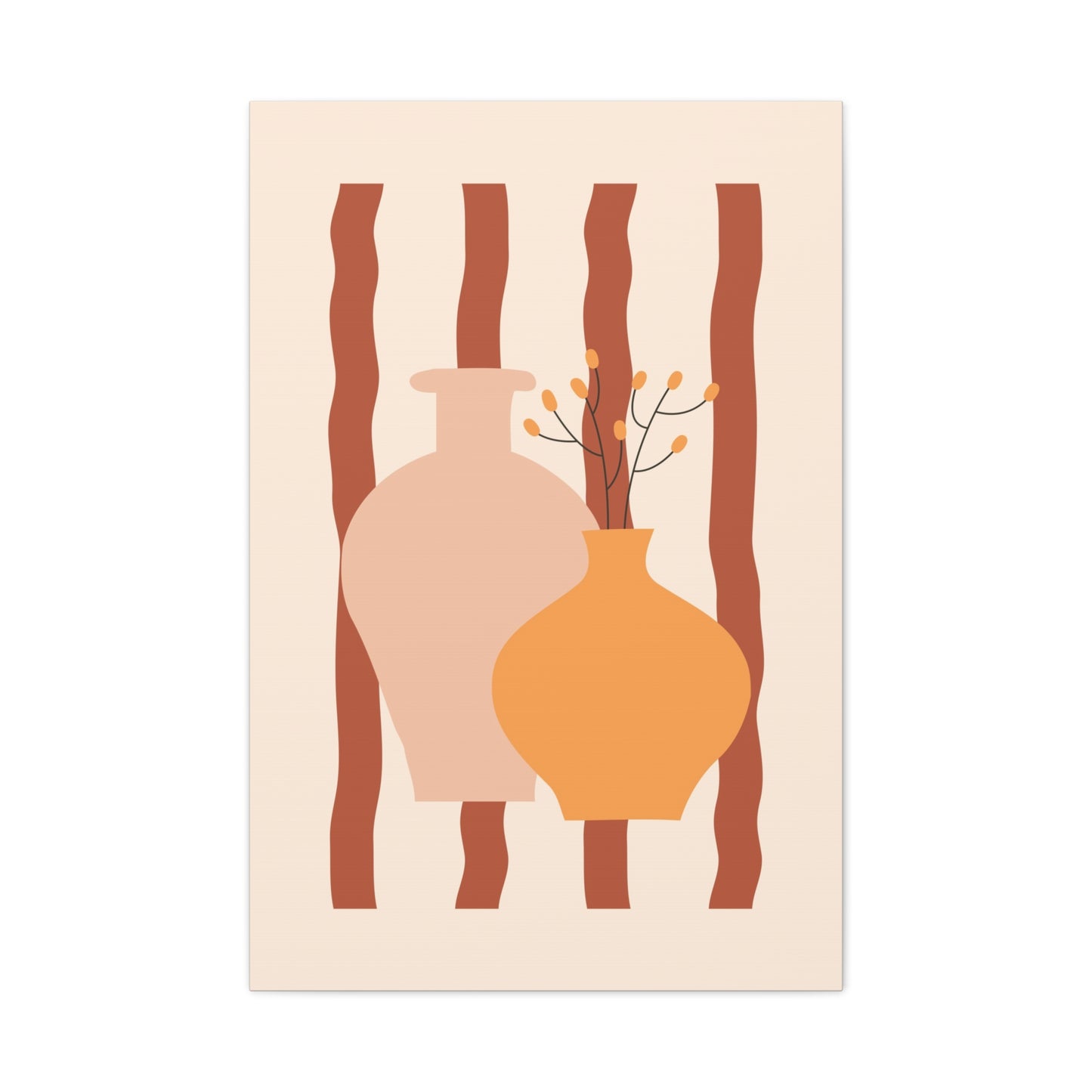 Petal Village Art 1.1 - Matte Canvas Decor with Minimalist Leaf Design