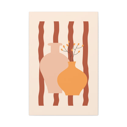 Petal Village Art 1.1 - Matte Canvas Decor with Minimalist Leaf Design