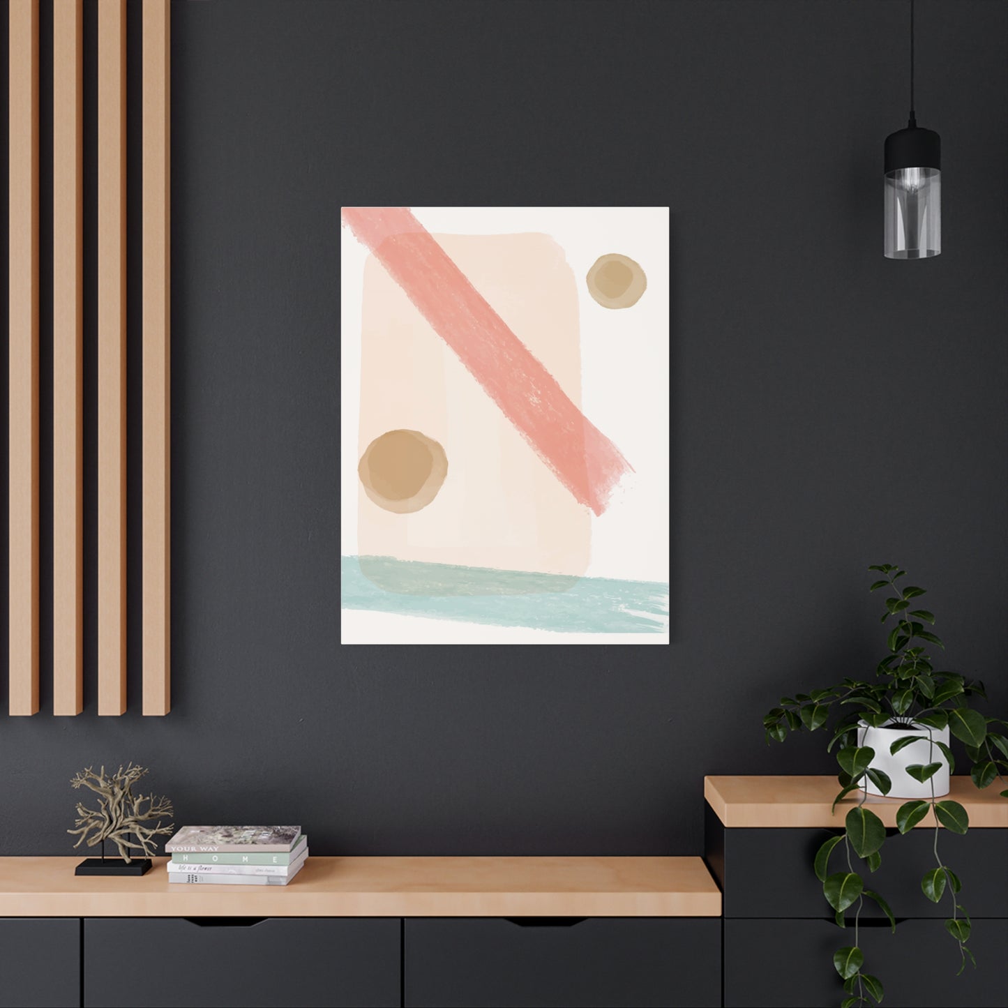 Pastel Pulse Art Set 1.2 - Matte Canvas Decor with Minimalist Leaf Design