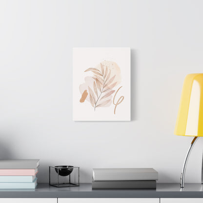 Abstract Earthy Florals Art Set 1.3- Matte Canvas Decor with Minimalist Leaf Design
