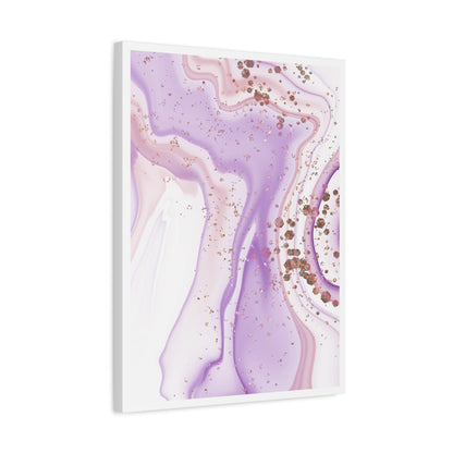 Blush Pink Marble Wall Art Set 1.2 - Matte Canvas Decor with Minimalist Leaf Design