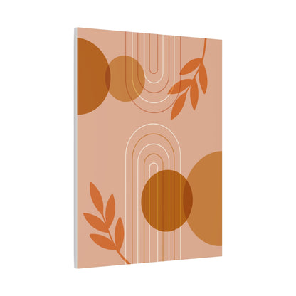 Abstract Terracotta Botanical Art Set 1.2 - Matte Canvas Decor with Minimalist Leaf Design