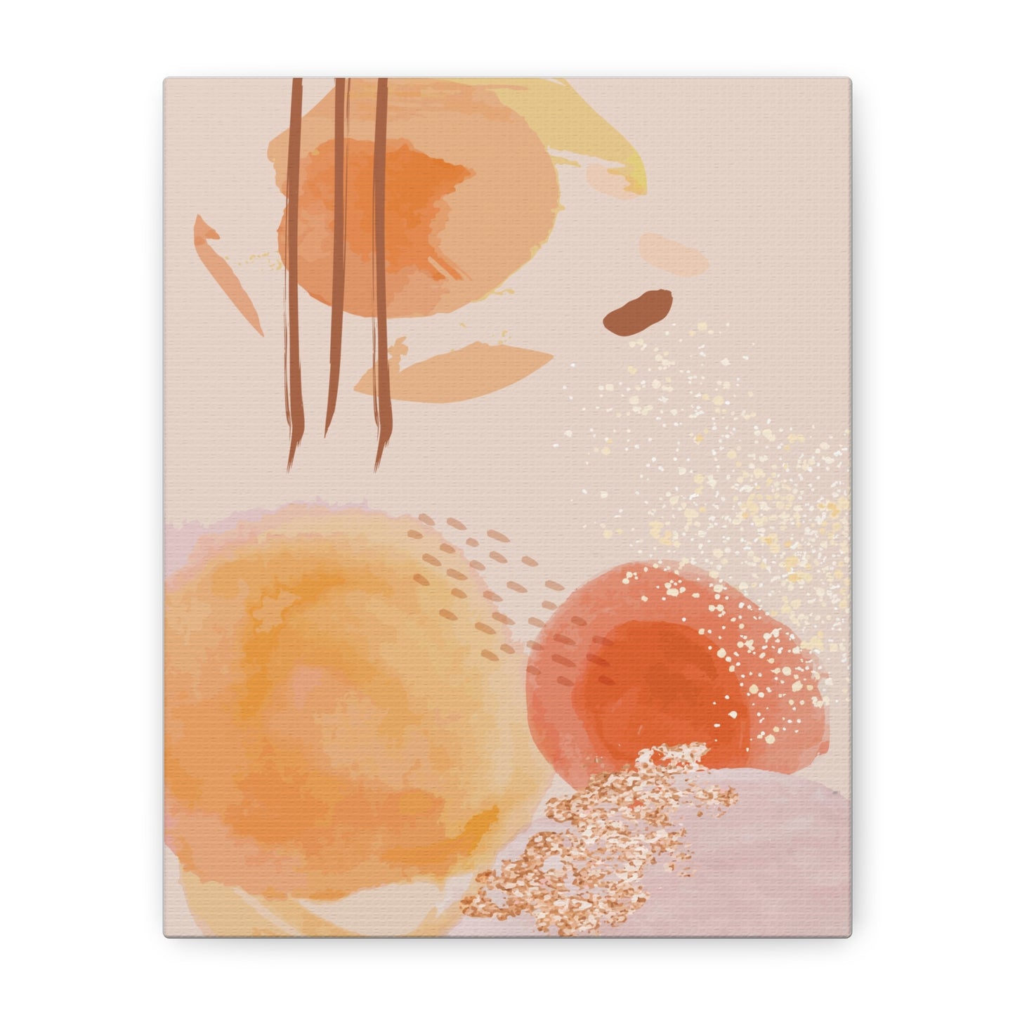 Sunlit Spark Art Set 1.3 - Matte Canvas Decor with Minimalist Leaf Design
