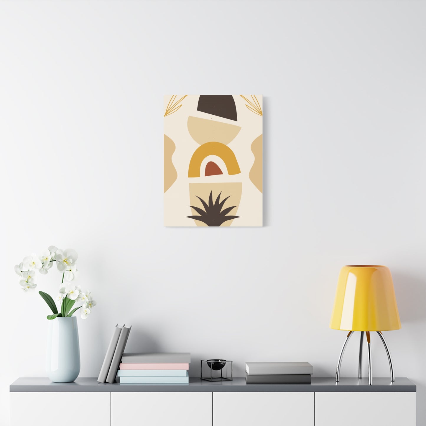 Nocturne Petal Art Set 1.1 - Matte Canvas Decor with Minimalist Leaf Design