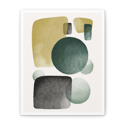 Army Green Art Set 1.1 - Matte Canvas Decor with Minimalist Leaf Design
