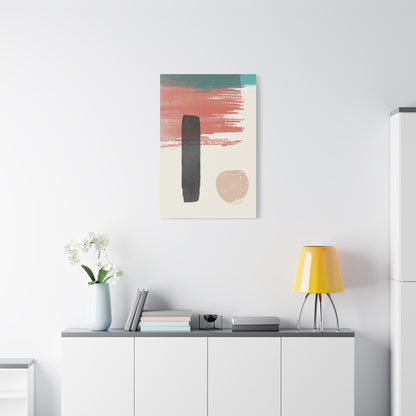 Soft Dune Palette Art 1.2 - Matte Canvas Decor with Minimalist Leaf Design