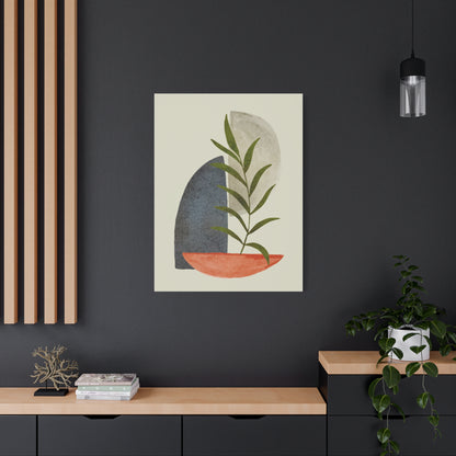 Flower Wall Art Set 1.2 - Matte Canvas Decor with Minimalist Leaf Design