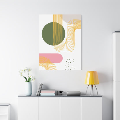 Minimal Geo Art Set 1.1 - Matte Canvas Decor with Minimalist Leaf Design