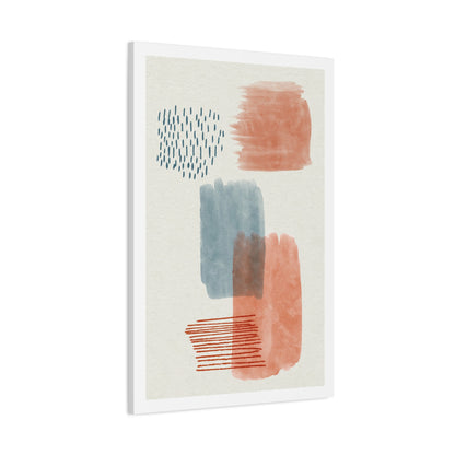 Wander Brush Art 1.3 - Matte Canvas Decor with Minimalist Leaf Design
