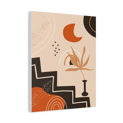 Boheme Luna  Art Set 1.2 - Matte Canvas Decor with Minimalist Leaf Design