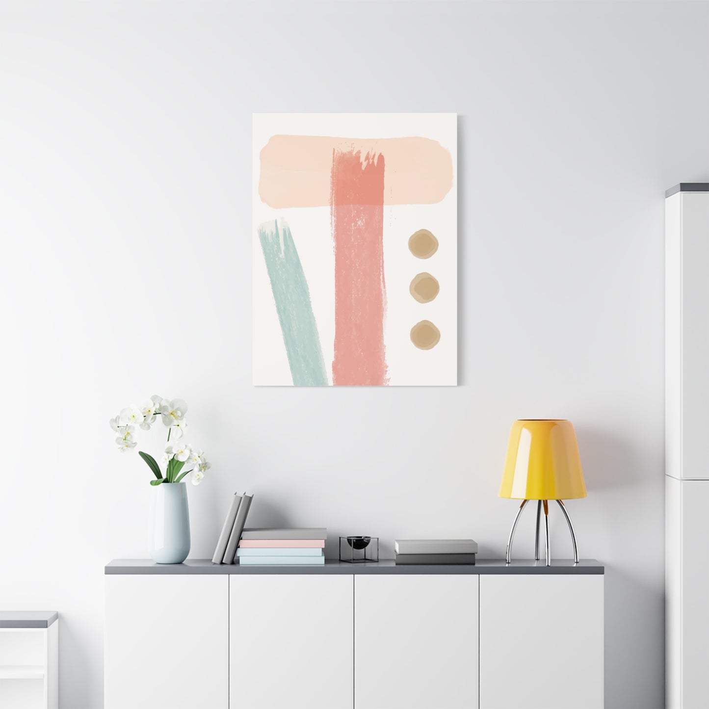 Pastel Pulse Art Set 1.3 - Matte Canvas Decor with Minimalist Leaf Design