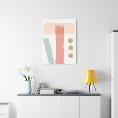 Pastel Pulse Art Set 1.3 - Matte Canvas Decor with Minimalist Leaf Design