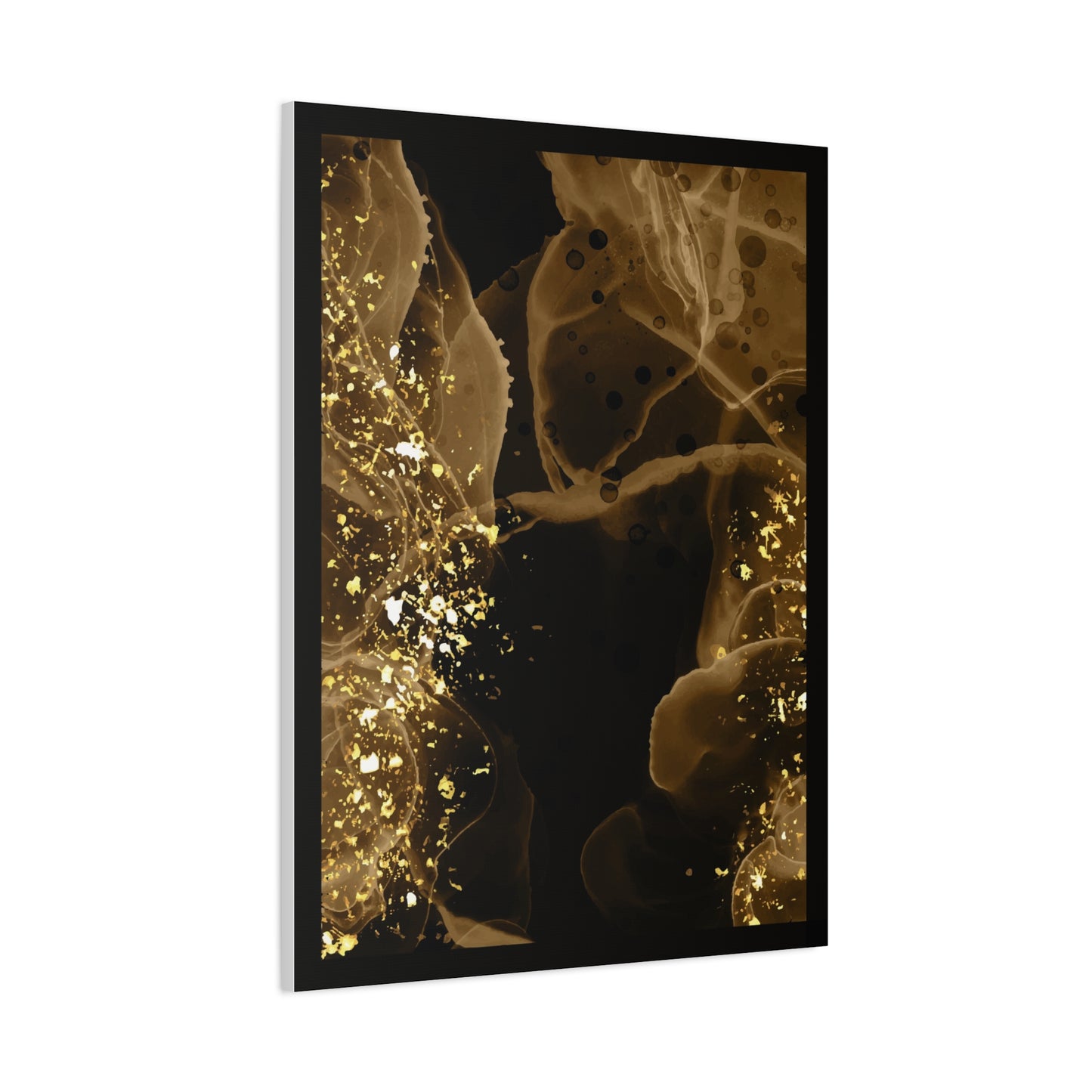 Gold Dust Art Set 1.1 - Matte Canvas Decor with Minimalist Leaf Design