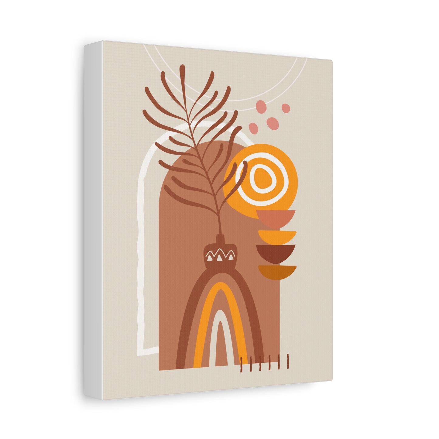 Wander Vase Art Set 1.2 - Matte Canvas Decor with Minimalist Leaf Design
