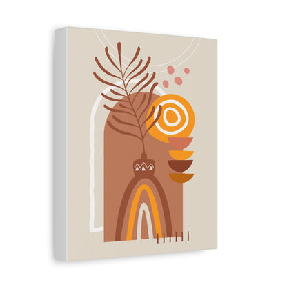 Wander Vase Art Set 1.2 - Matte Canvas Decor with Minimalist Leaf Design