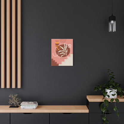Wander Vase Art Set 1.1 - Matte Canvas Decor with Minimalist Leaf Design