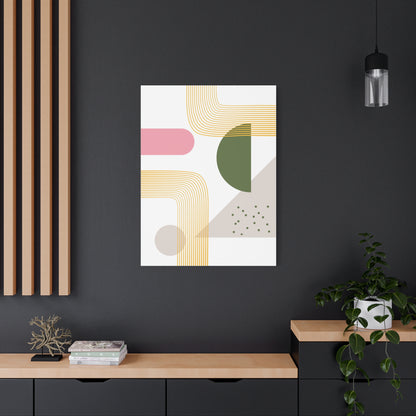 Minimal Geo Art Set 1.3 - Matte Canvas Decor with Minimalist Leaf Design
