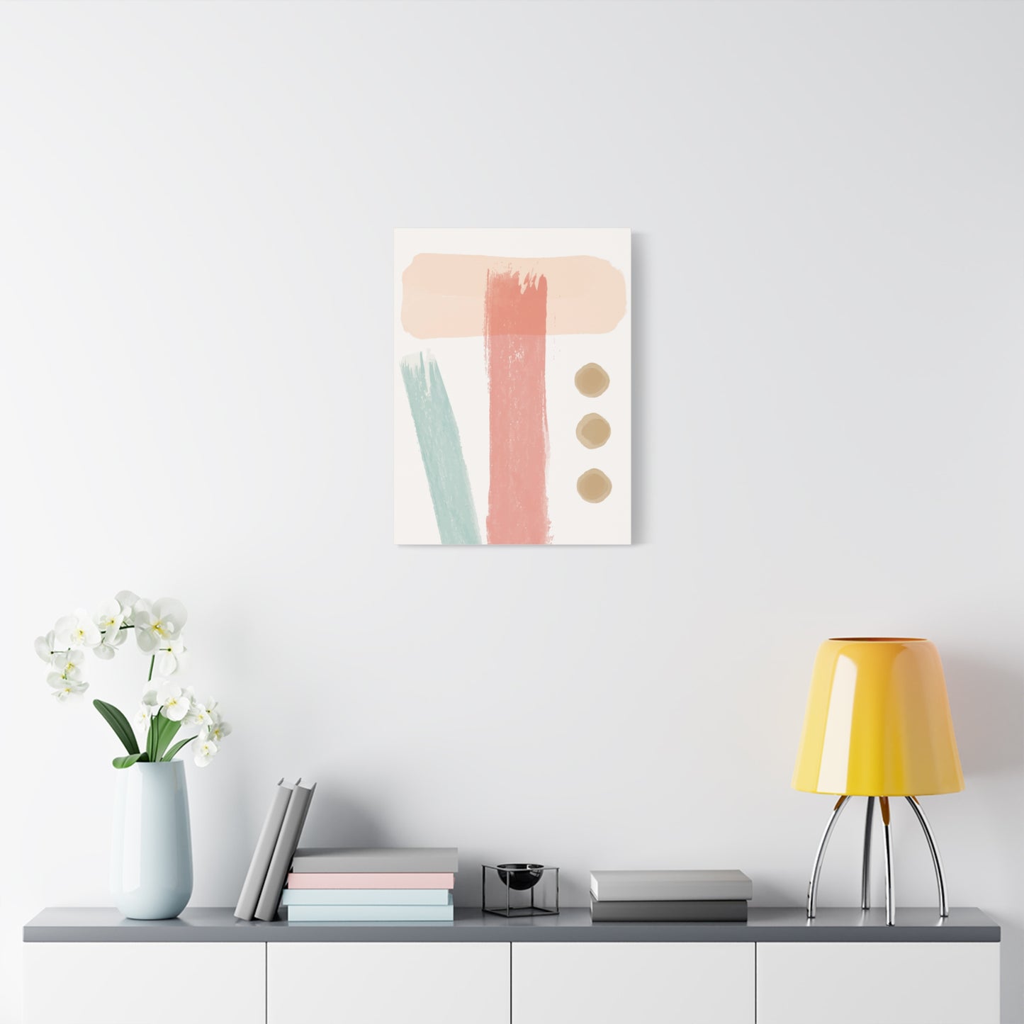 Pastel Pulse Art Set 1.3- Matte Canvas Decor with Minimalist Leaf Design