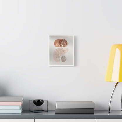 Brown Leaf Wall Painting Set 1.2 - Matte Canvas Decor with Minimalist Leaf Design