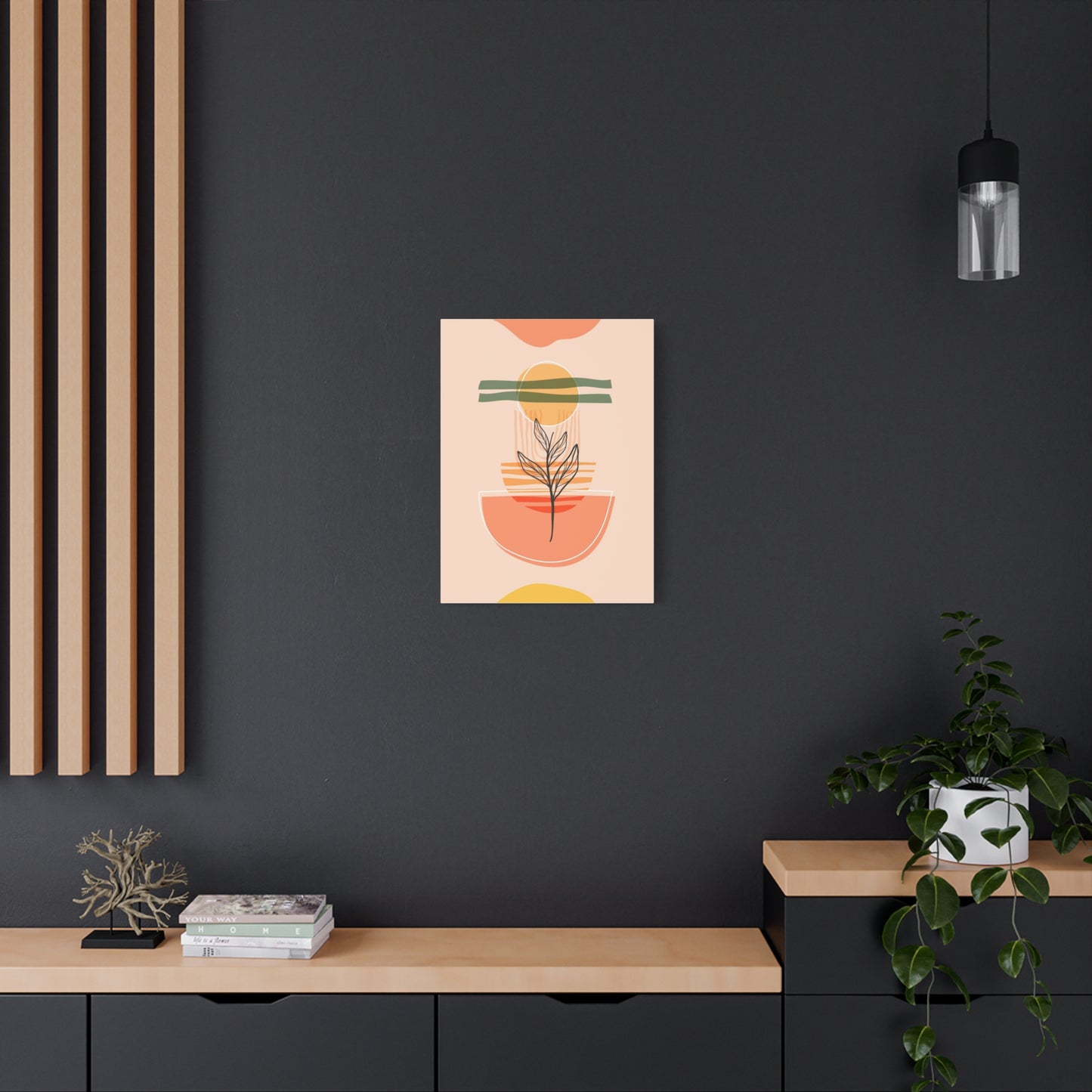 Sunway Minimal Art Set 1.3 - Matte Canvas Decor with Minimalist Leaf Design