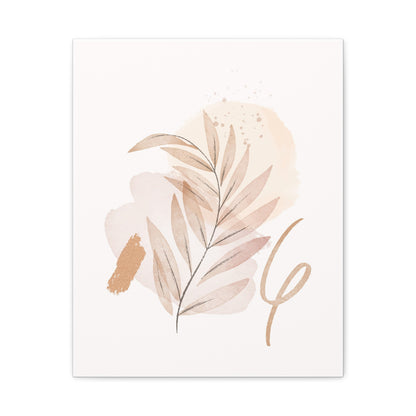 Abstract Earthy Florals Art Set 1.3- Matte Canvas Decor with Minimalist Leaf Design