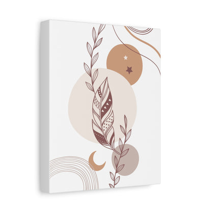 Sunset Botanica Art 1.3 - Matte Canvas Decor with Minimalist Leaf Design